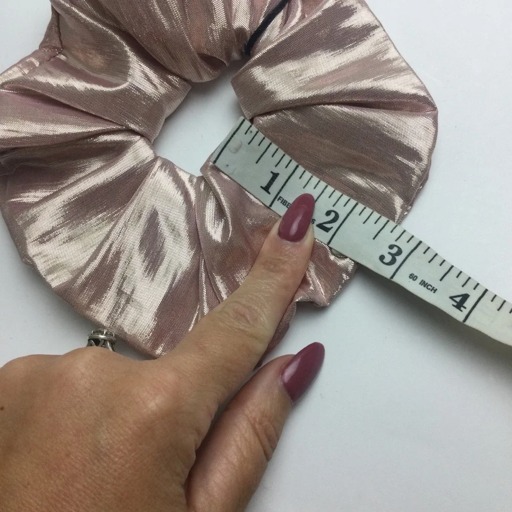NWT Loeffler Randall Romi Rose Gold Metallic Lamé Scrunchie